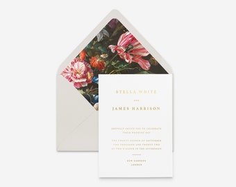 FACILE Gold foil wedding invitations, letterpress invites, fine art wedding stationery