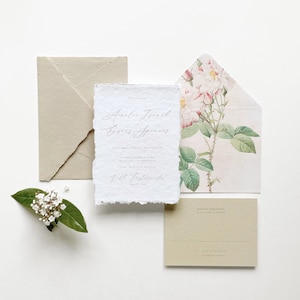 No. 4 Invitación de boda *SOLO MUESTRA ÚNICA*, papelería de boda de lujo, invitaciones de boda tipográficas, invitaciones de boda de lámina