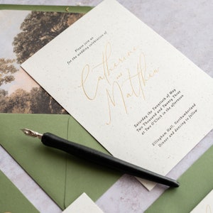 No. 3 Invitación de boda * SOLO MUESTRA * , Papelería de boda de tipografía, invitaciones de boda de aluminio, invitaciones de boda de lujo, tipografía