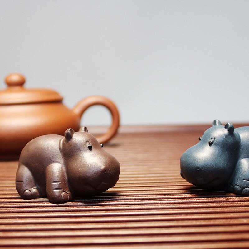  BAIWaNG 1 x Keramik-Tee-Haustier-Dekoration, Boutique, Teetisch,  Tee-Figur, Ornamente, Blumentopf, lila Keramik, Basteln, Tee-Zubehör  (Farbe: B) (Farbe: B)