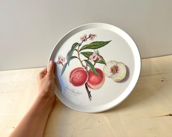 Large vintage pedestal cake stand by Pomona Portmeirion, vintage botanical cake plate