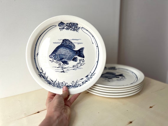Dinner plates with fish design hot sale