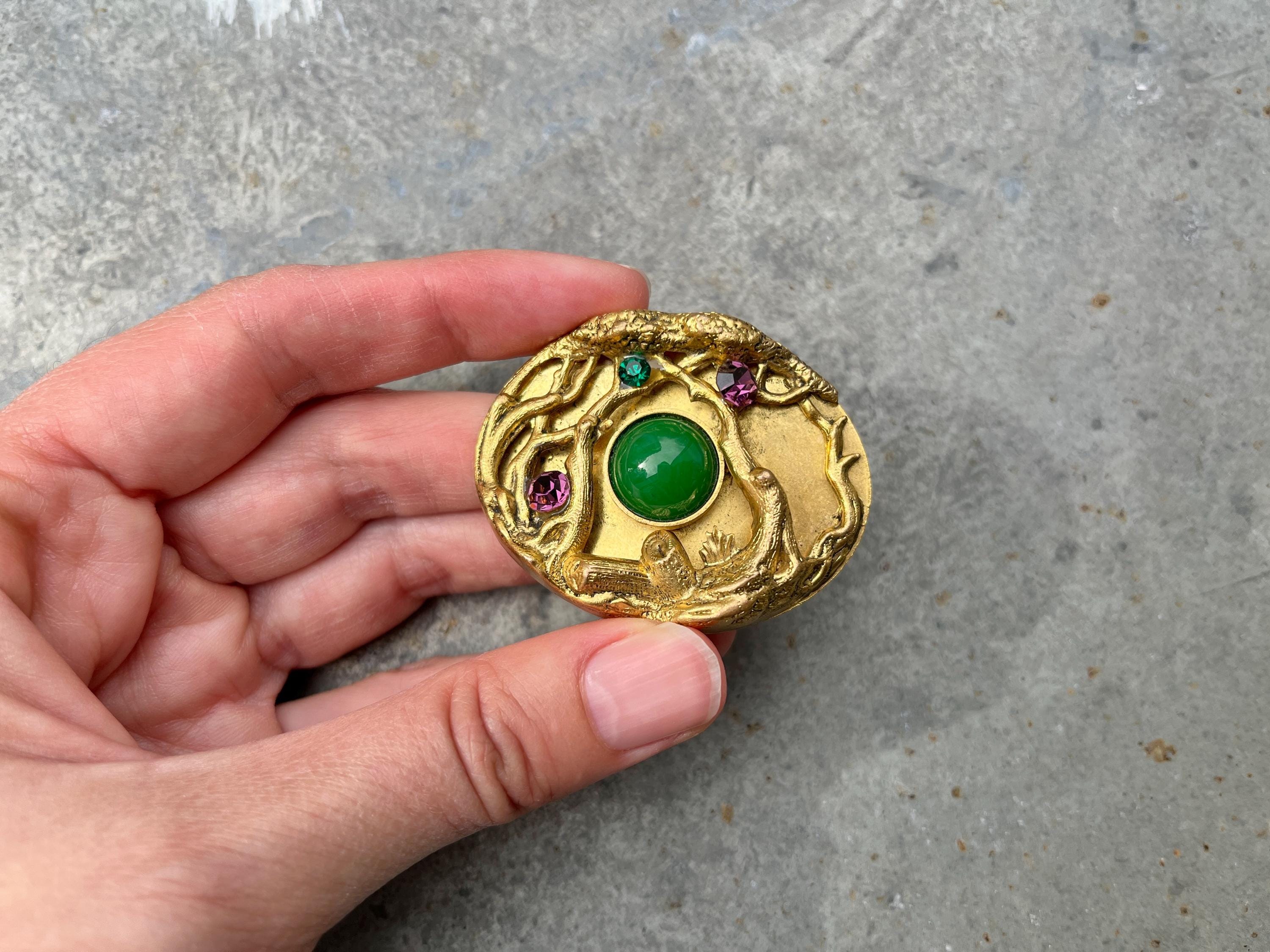 Ancienne Broche En Acier Art Nouveau/Art Déco - Motif étoiles Et Fleurs