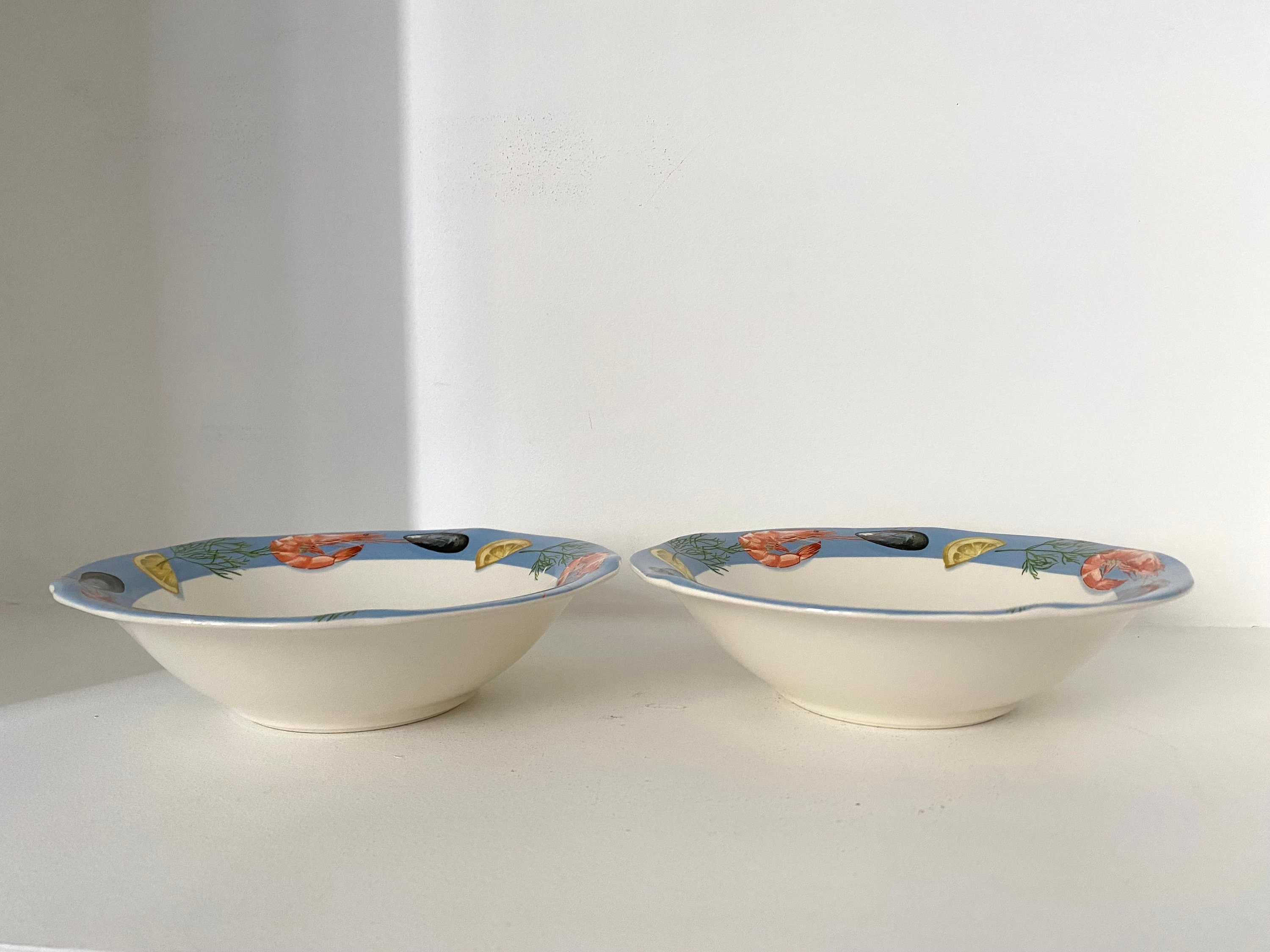Set of 2 French Seafood Bowls by GIEN belleile Etsy UK