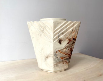 Ceramic vase from 70s modern art style, geometric vintage vase