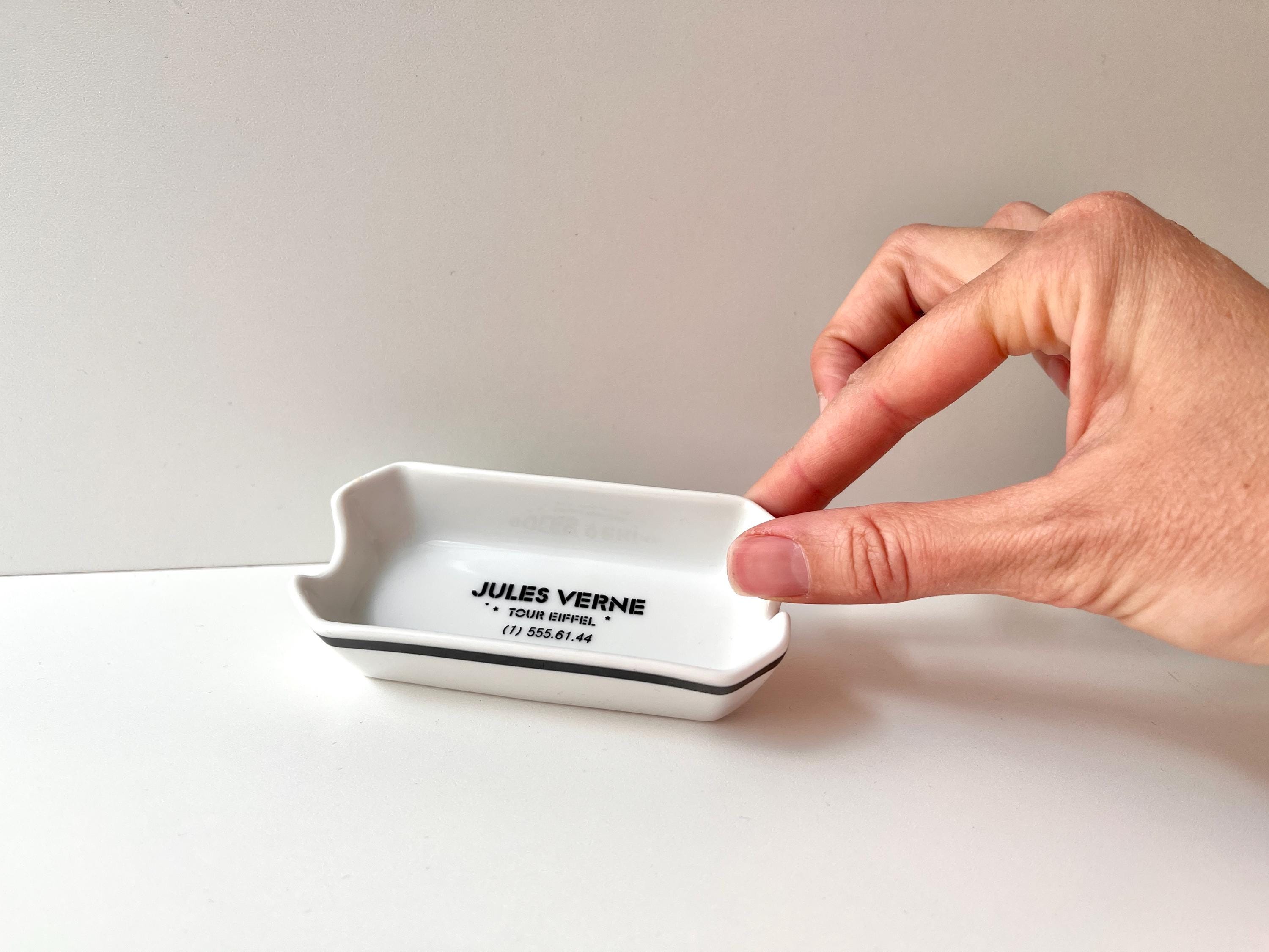 French Vintage Ceramic Ashtray From Jules Verne Restaurant, 1960s