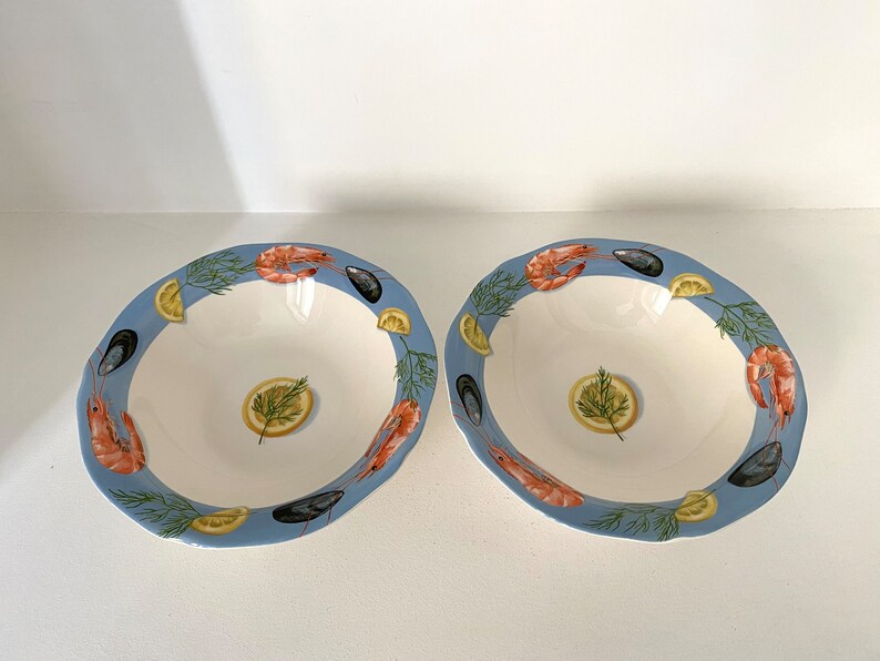 Set of 2 French Seafood Bowls by GIEN belleile Etsy UK
