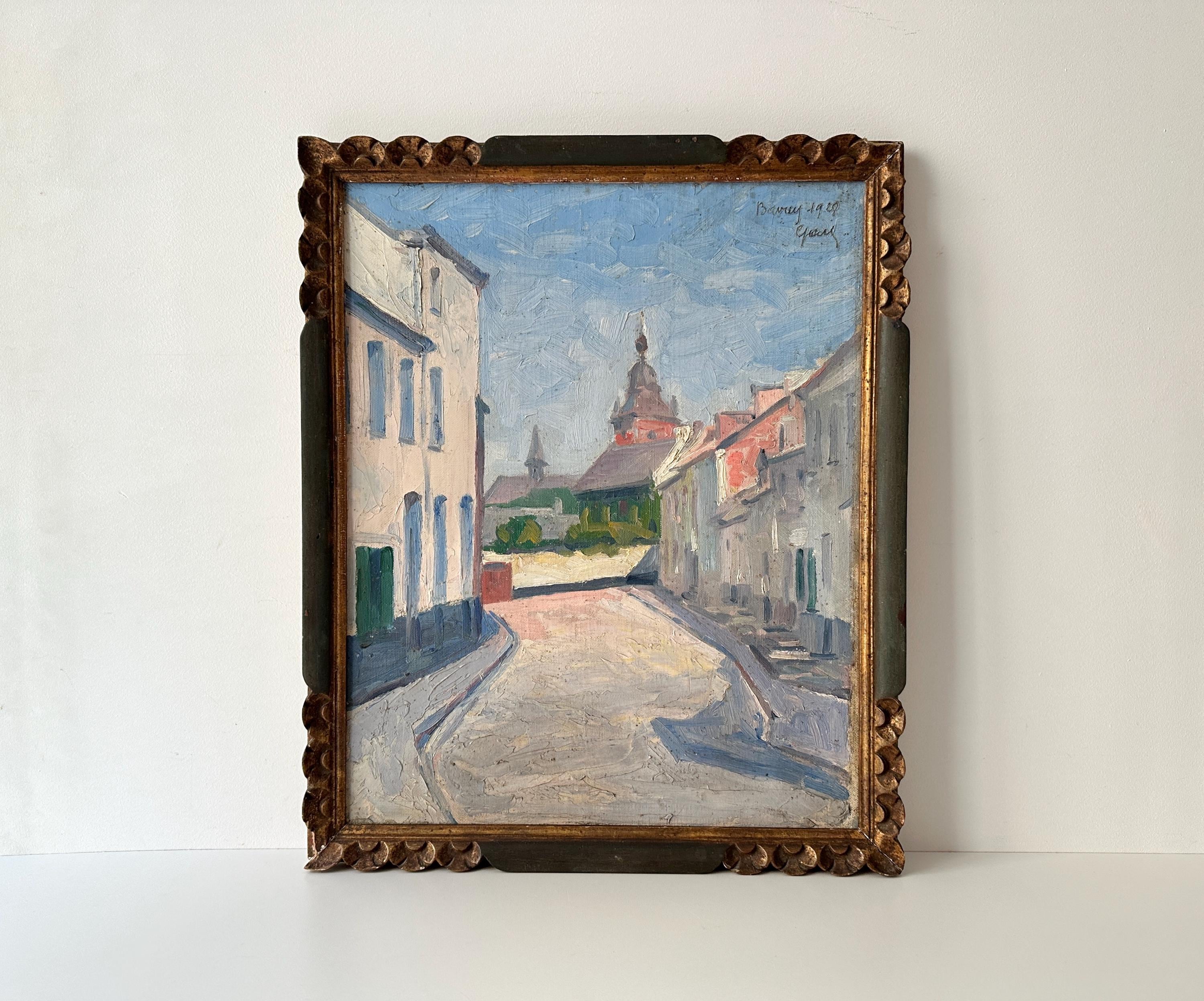 French Oil Original Church Village - Etsy