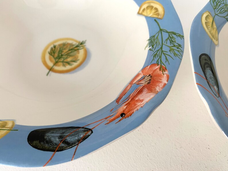 Set of 2 French Seafood Bowls by GIEN belleile Etsy