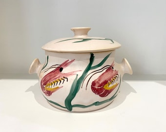 French vintage Grandjean Jourdan Vallauris ceramic soup bowl, 60s vintage tureen