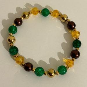 Autumnal Bead Bracelet: Handmade Stretch Jewelry