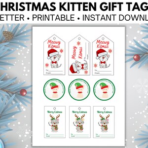 Christmas Gift Tag Printable | Christmas Kitten Gift Tags