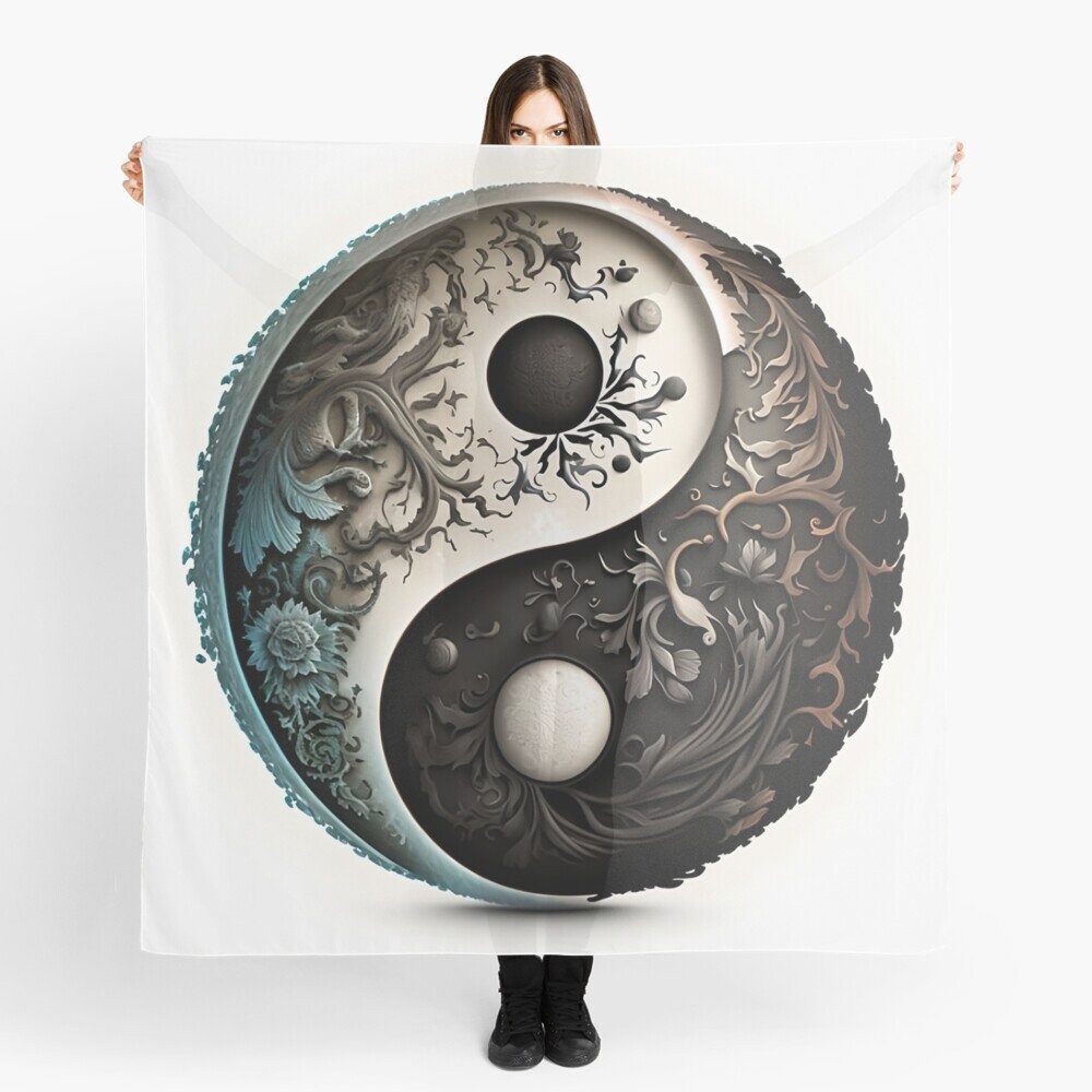 Yin and Yang Decorated Symbol, Printable File - Etsy