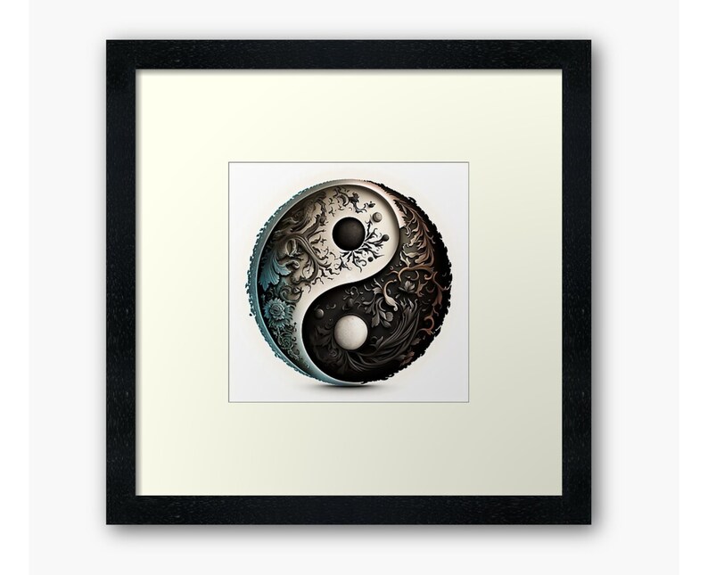 Yin and Yang Decorated Symbol, Printable File - Etsy