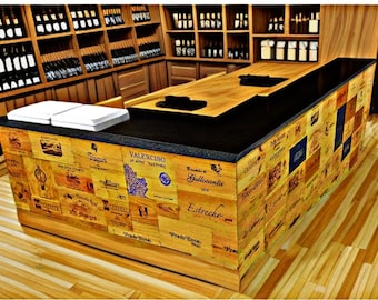 More than 3 square meters of wooden wine panels and lids, rustic decoration, wineries, restaurant, house, walls, furniture