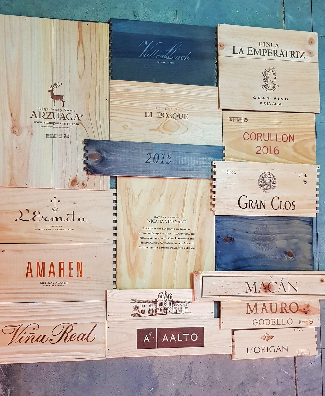 1 Meter X 1 Meter of Wine Crate Panels, Wood Vinyl From Major Wineries