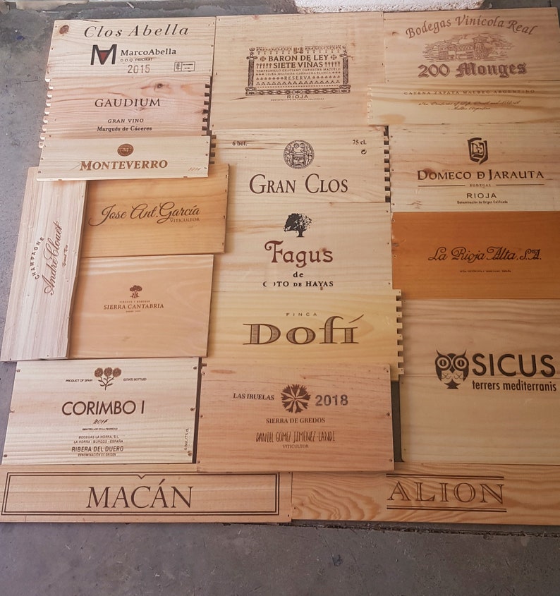 1 meter x 1 meter of wine crate panels, wood vinyl from major wineries, panels of various sizes image 2