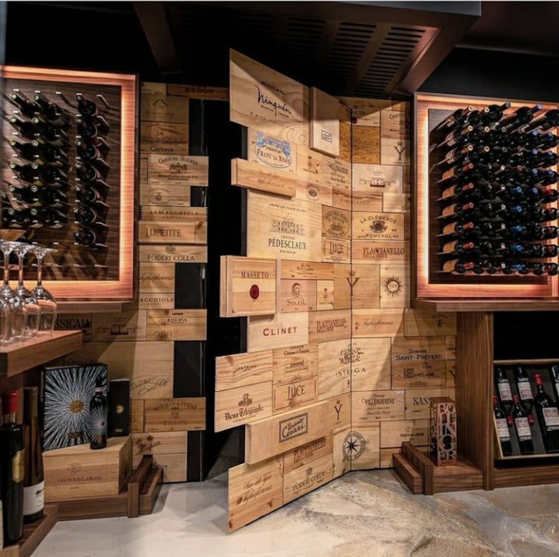 1 meter x 1 meter of wine crate panels, wood vinyl from major wineries, panels of various sizes image 1