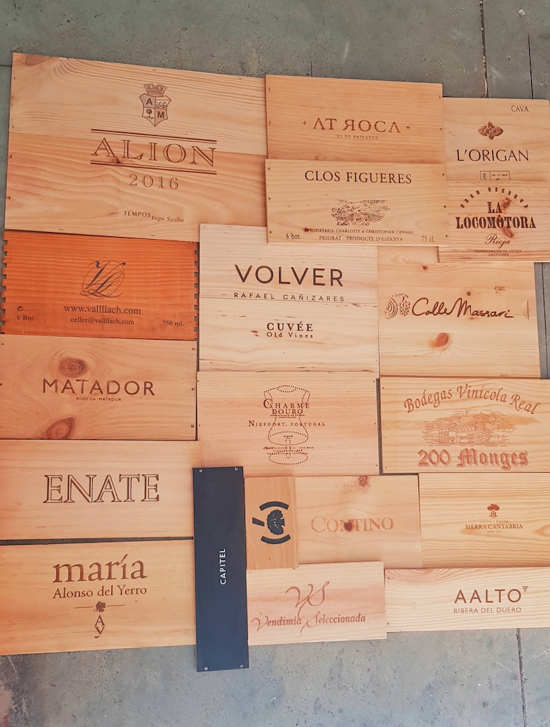 1 meter x 1 meter of wine crate panels, wood vinyl from major wineries, panels of various sizes image 9