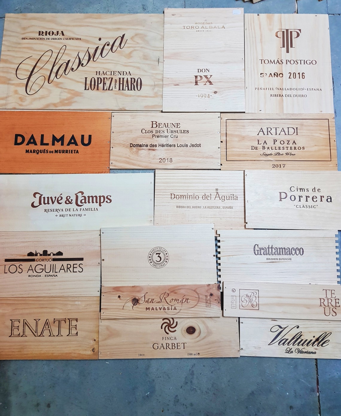 1 Meter X 1 Meter of Wine Crate Panels, Wood Vinyl From Major Wineries