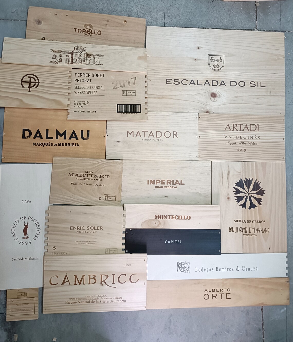 1 Meter X 1 Meter of Wine Crate Panels, Wood Vinyl From Major Wineries