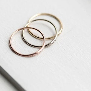 Dainty CZ Stacking Ring, Gold Minimalist Ring, CZ Ring, Simple Diamond ...