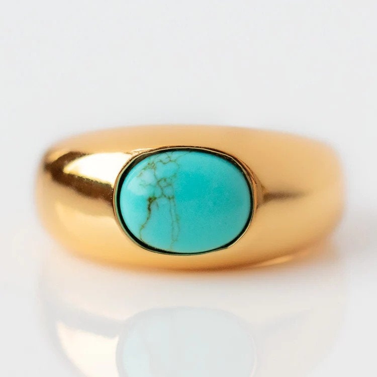 Gold turquoise ring mens sale