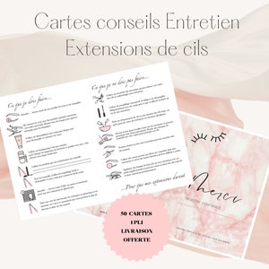 Carte Conseil Client (x25) Extensions de cils lashlifting