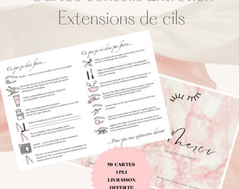 Carte Conseil Client (x25) Extensions de cils lashlifting