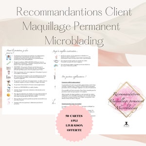 Customer Recommendation Cards for Permanent Makeup Microblading x50