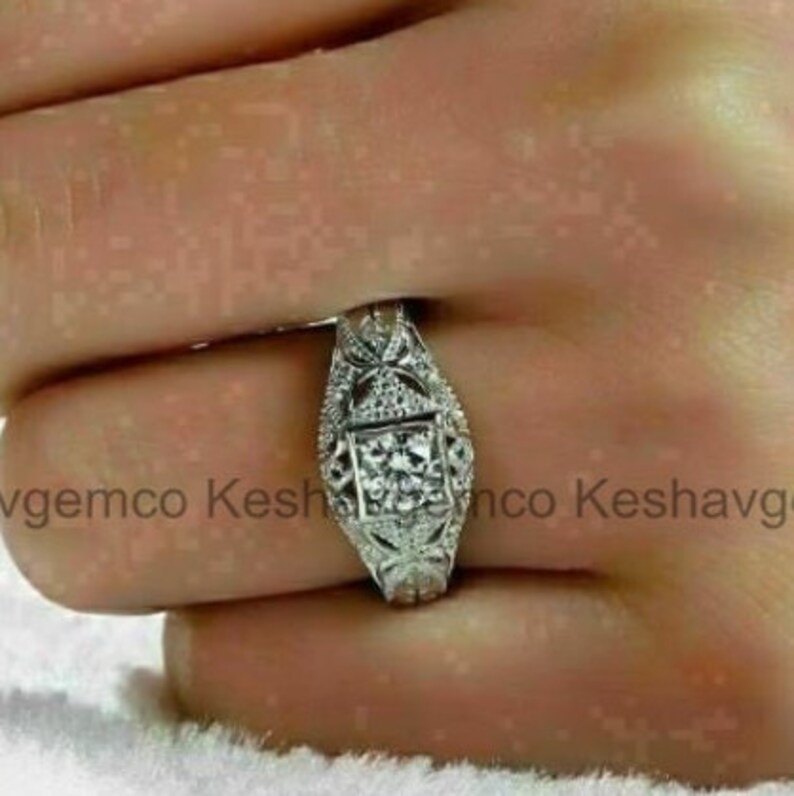 Ehering, schöner Ring, Verlobungsring, 1,7 Karat Diamant, 14K Weißgold, Diamantring für sie, Geschenk für Mutter, Jahrestagsgeschenke Bild 5