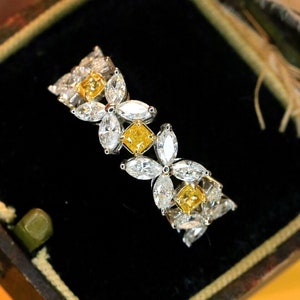 Hochzeit Diamant Band 2,1 Karat Diamant, Eternity Diamant Ring, 14K Weißgold, Ehering, Verlobungsring, Frauen Geschenke Bild 1