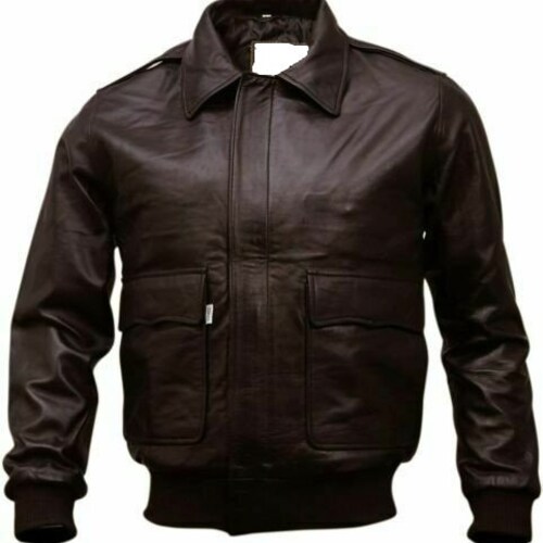 New Men's 100% Genuine shops Sheepskin Leather Bomber Jacket Collar Biker Jacket A2 Flight Stylish Bomber Jacket