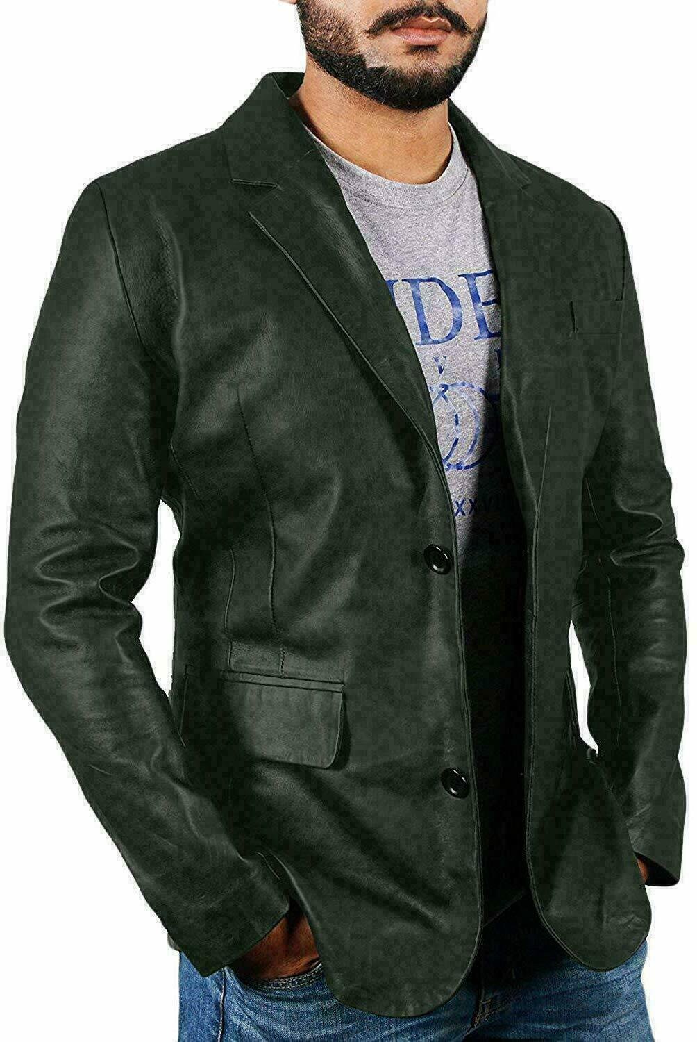 NEW Stylish Genuine Handmade Men's Lambskin Leather Blazer - Etsy