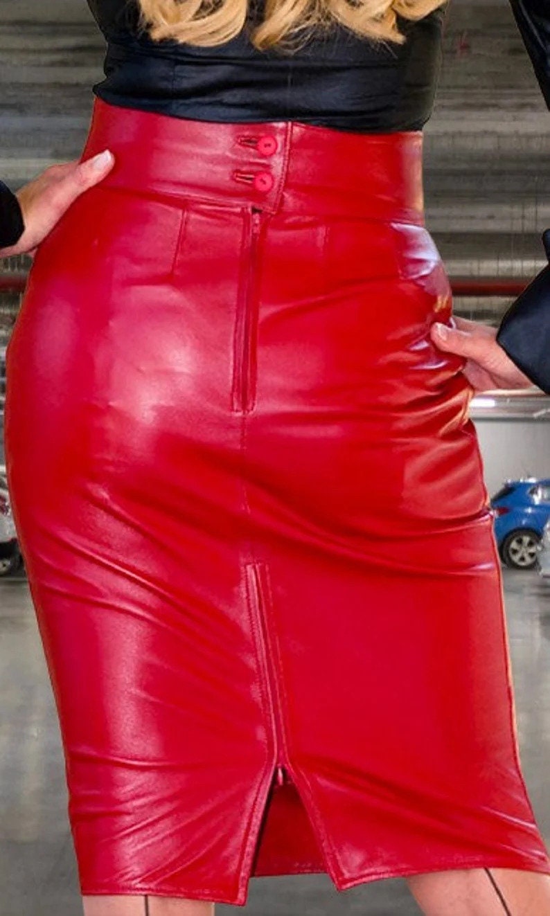 Genuine Handmade Women's Red Lambskin Leather Skirt Hot - Etsy