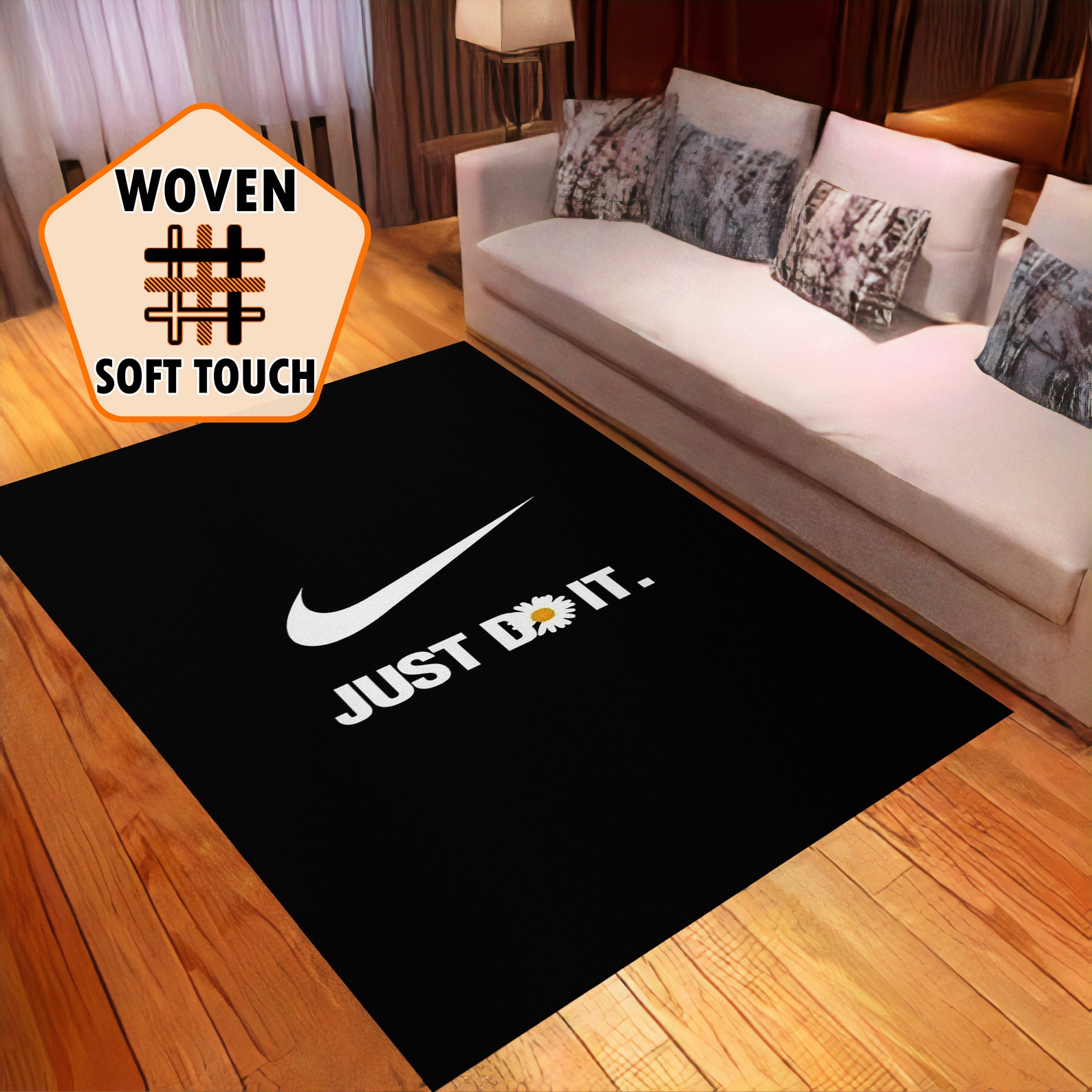 Black Rug Just Do It Daisy Rug Nike Air Nike Sb Nike Etsy UK