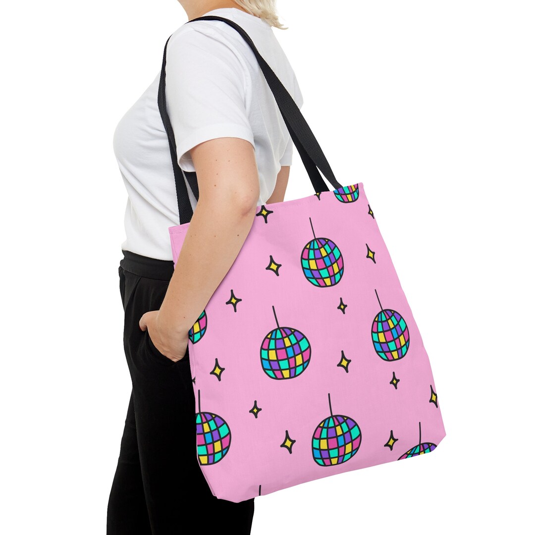 Mirror Ball Tote Bag Trendy 90s 2000s Style Hand Drawn Disco Etsy
