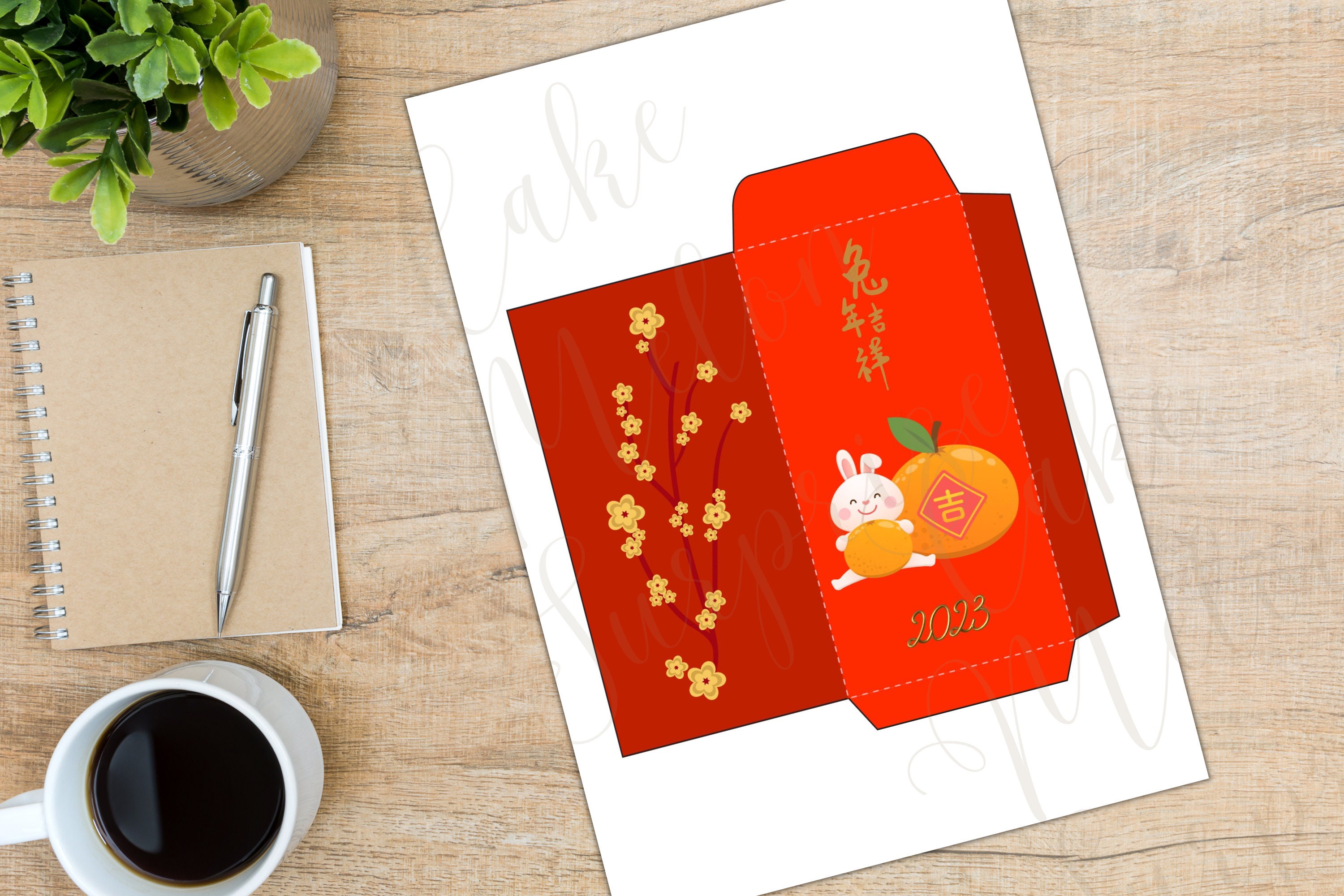 24PCS 2023 Big Chinese Rabbit Lunar New Year Lucky Money Red Envelopes Hong  Bao