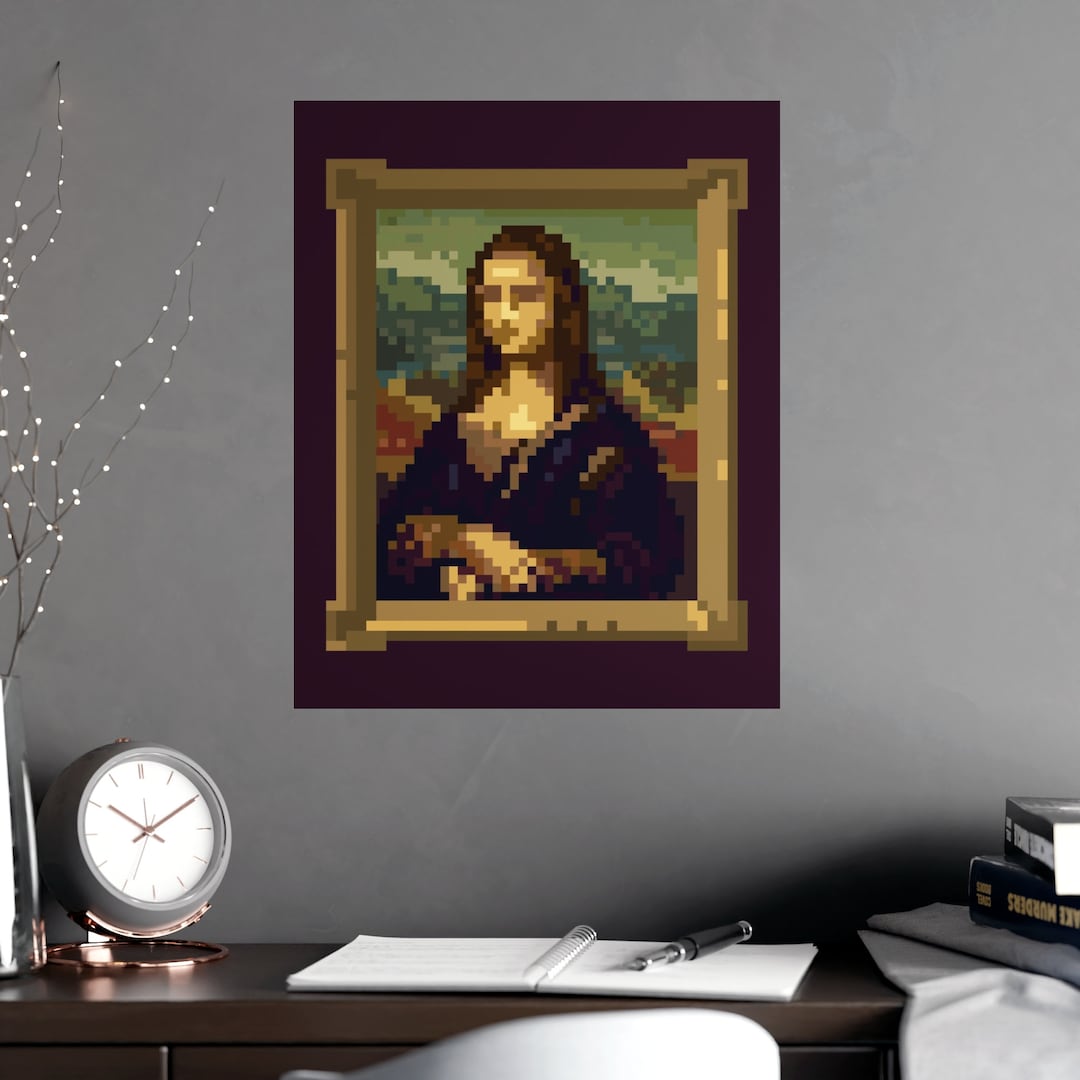 Pixelated Pixel Art Portrait of Mona Lisa Leonardo Da Vinci - Etsy