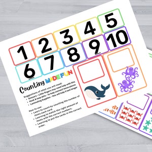 Under the Sea Counting Cards | Printable Number Flashcards | Ocean-Themed Educational Activity for Kids