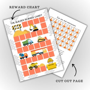 Builder-themed Reward Chart | Printable Construction Behaviour Tracker ...