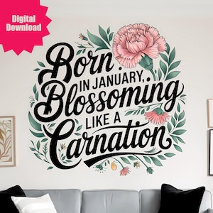 Personalisierte Geburtsblumen Tattoo Designs mit inspirierenden monatlichen Zitaten - Perfekt für Tattoos, Geburtsblumen Wandkunst und Blumengeschenke!