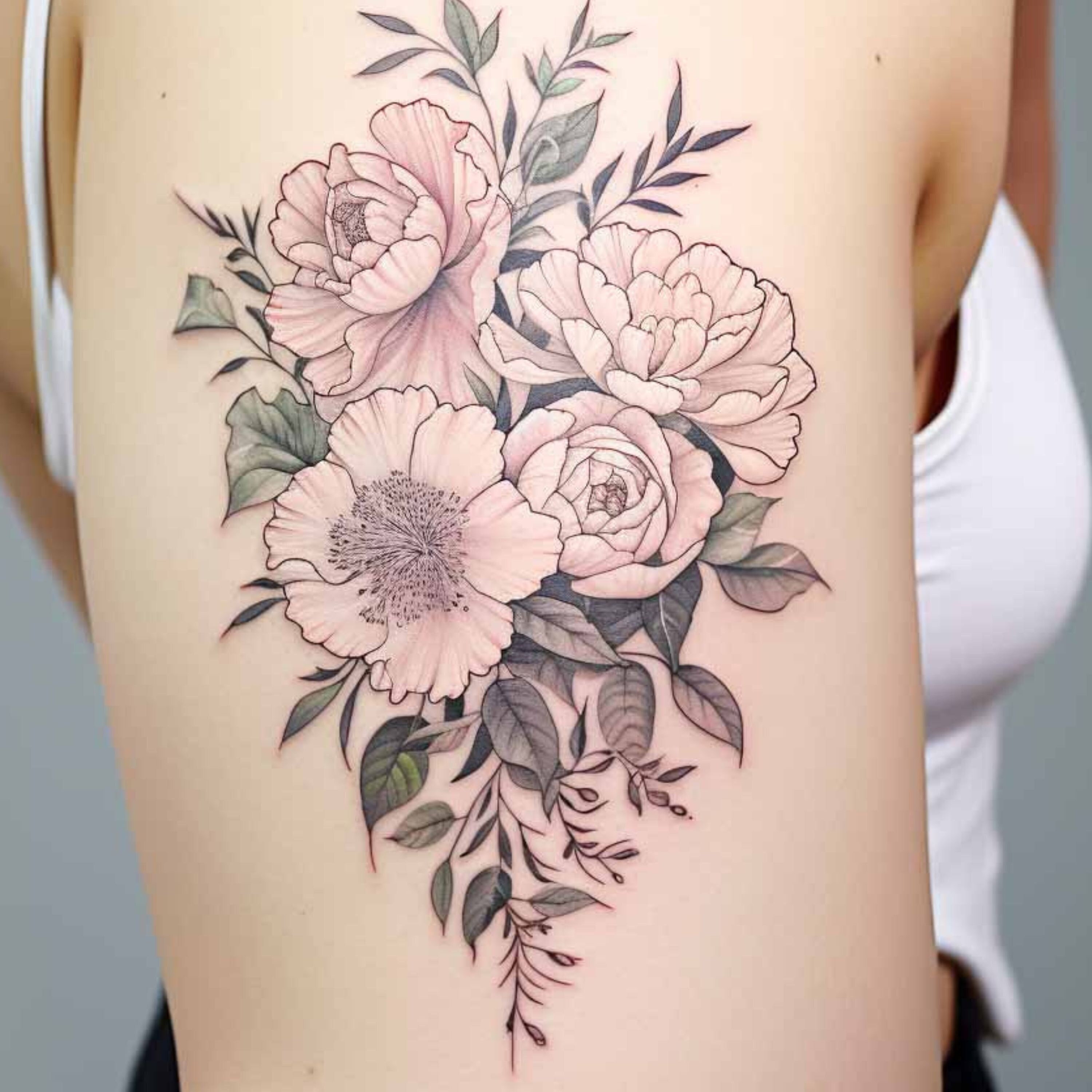 Family Birth Flower Bouquet Tattoo - 8qncqbs