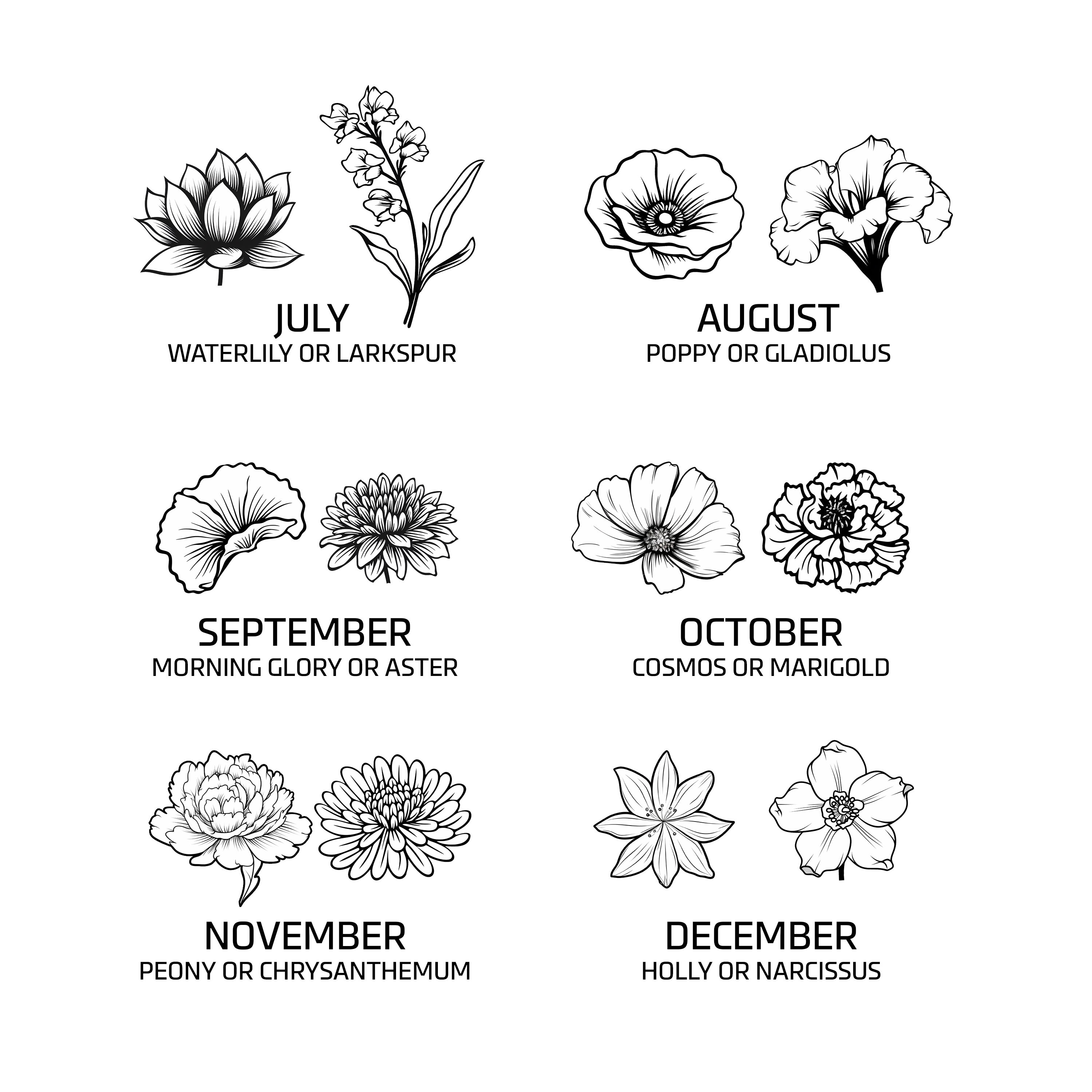 Birthday Month Flowers Tattoo - 5tcb9td