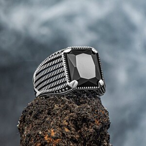 Handmade Turkish Onyx Men&#39;s Ring: 925 Sterling Silver
