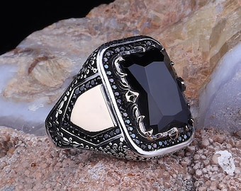 Anello Da Uomo In Argento Sterling 925 Turco Fatto A Italia