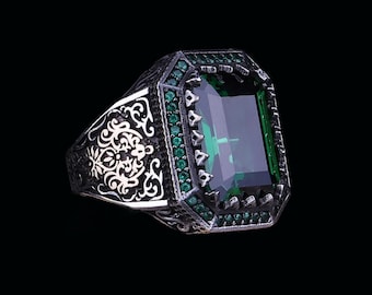 トルコ製ハンドメイドジュエリー 925スターリングシルバー エメラルド