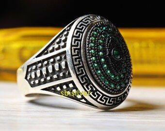 トルコ製ハンドメイドジュエリー 925スターリングシルバー エメラルド