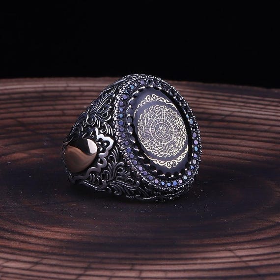 Bague islamique pour homme en argent sterling 925 carats, bijoux