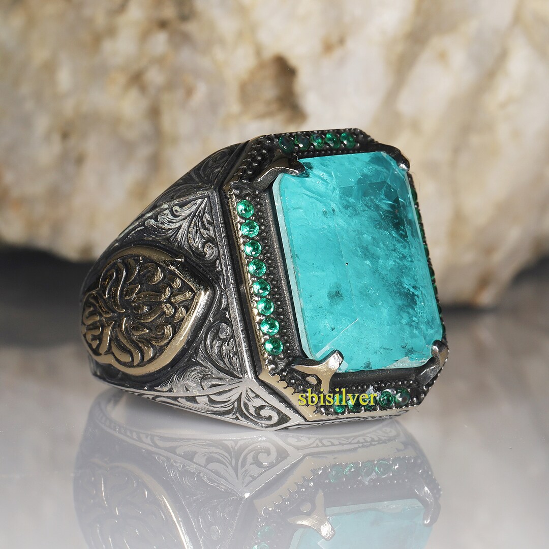 Mans Mens Ring, Turkish Handmade Silver, Vintage Men Ring, Ottoman Men ...
